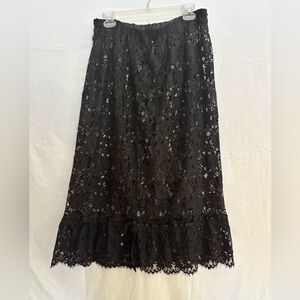 Black Sheer Lace Skirt
